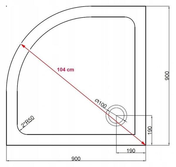 BPS-koupelny Štvrťkruhový sprchový kút KZ101B 90x90 cm chróm/transparent + vanička ST01B WH biela