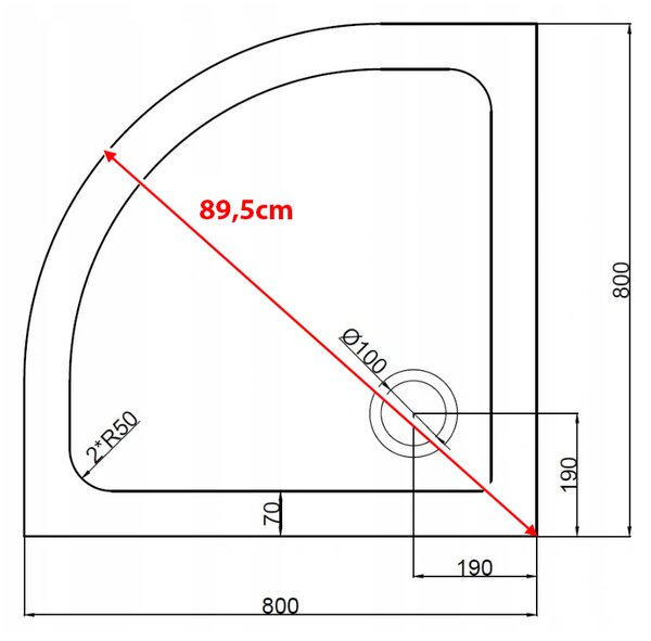 BPS-koupelny Štvrťkruhový sprchový kút KZ101A 80x80 cm chróm/transparent + vanička ST01A biela