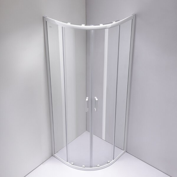 BPS-koupelny Štvrťkruhový sprchový kút KZ94B WH 90x90 cm biely/transparent + vanička ST01B WH biela