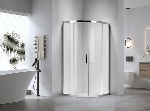 BPS-koupelny Štvrťkruhový sprchový kút KZ101A 80x80 chróm/transparent - bez vaničky