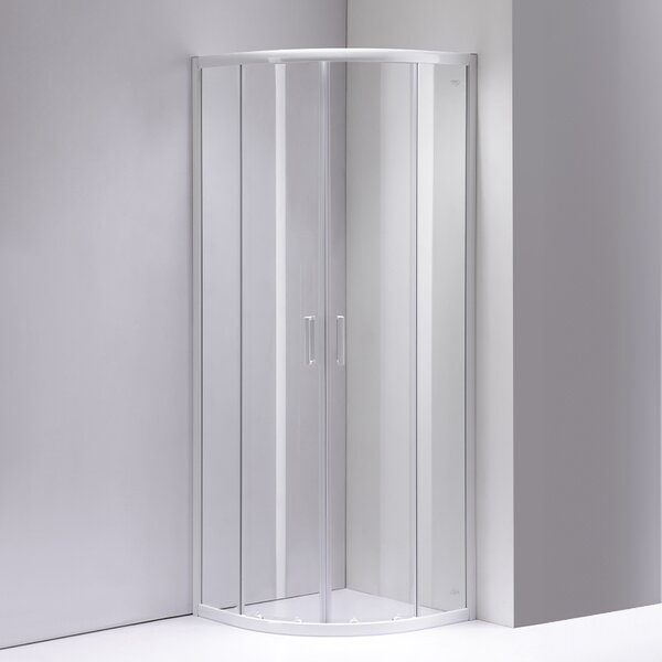 BPS-koupelny Štvrťkruhový sprchový kút KZ94B WH 90x90 cm biely/transparent + vanička ST01B WH biela