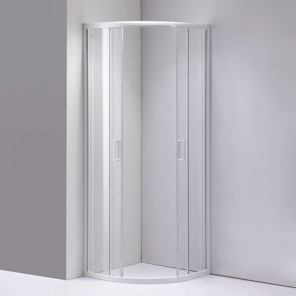 BPS-koupelny Štvrťkruhový sprchový kút KZ94B WH 90x90 cm biely/transparent + vanička ST01B WH biela