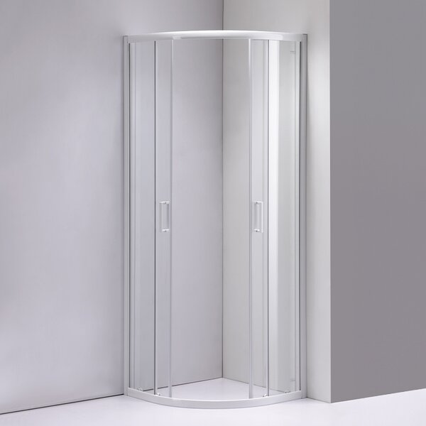 BPS-koupelny Štvrťkruhový sprchový kút KZ94B WH 90x90 cm biely/transparent + vanička ST01B WH biela
