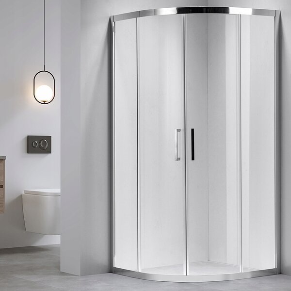 BPS-koupelny Štvrťkruhový sprchový kút KZ101B 90x90 chróm/transparent - bez vaničky