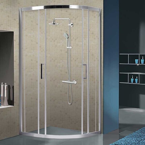 BPS-koupelny Štvrťkruhový sprchový kút KZ101A 80x80 chróm/transparent - bez vaničky