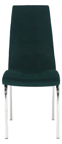 KONDELA Jedálenská stolička, smaragdová Velvet látka/chróm, GERDA NEW