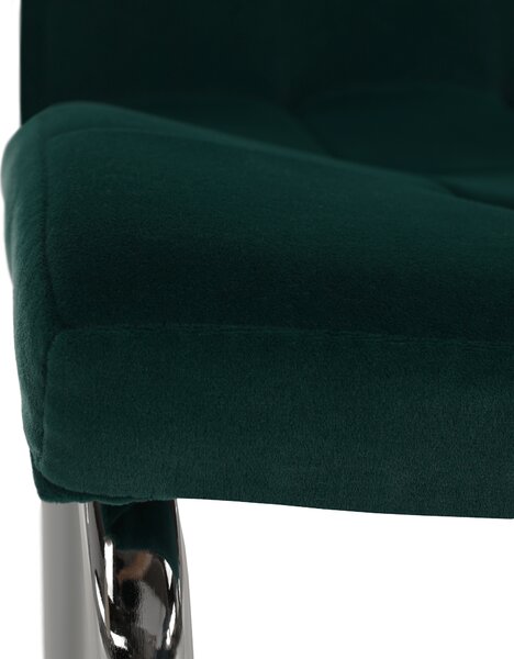 KONDELA Jedálenská stolička, smaragdová Velvet látka/chróm, GERDA NEW