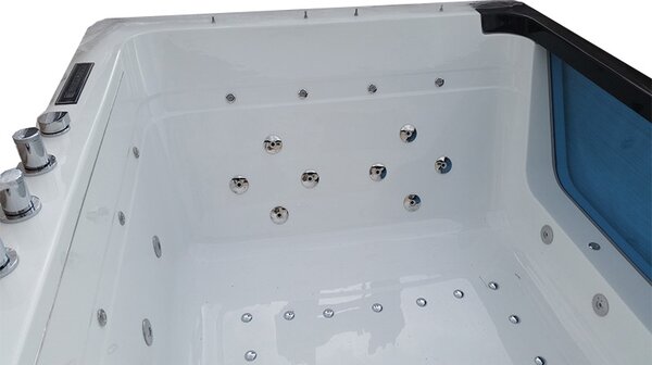 BPS-koupelny Hydromasážna vírivá vaňa Tugela 913 170x130 s ohrevom vody, biela/čierna