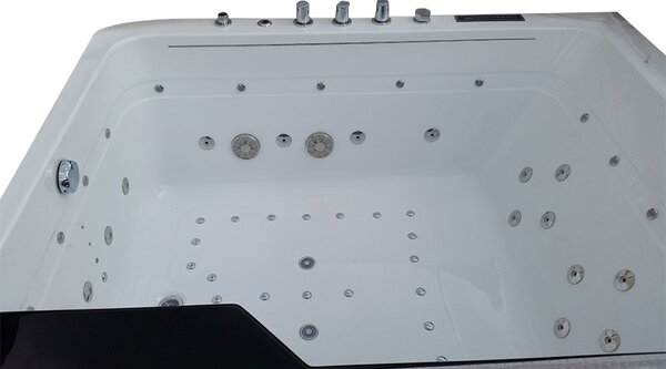 BPS-koupelny Hydromasážna vírivá vaňa Tugela 913 170x130 s ohrevom vody, biela/čierna