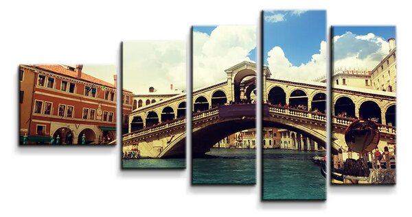 Sablio Obraz - 5-dílný Ponte di Rialto - 100x60 cm
