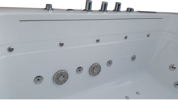 BPS-koupelny Hydromasážna vírivá vaňa Tugela 913 170x130 s ohrevom vody, biela/čierna