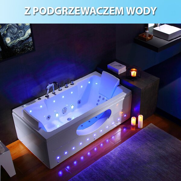 BPS-koupelny Hydromasážna vírivá vaňa Iris 933B 160x84 s ohrevom vody, biela