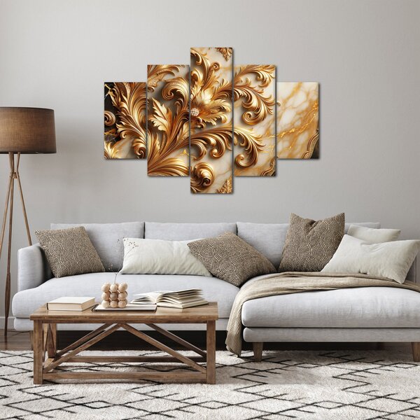 Obraz - Mramor so zlatom (150x105 cm)