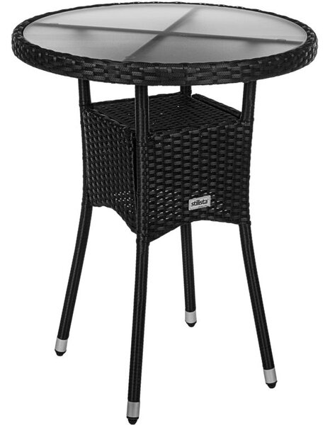 STILISTA okrúhly záhradný stolík, 60 cm, čierny