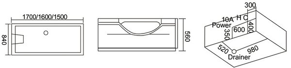 BPS-koupelny Hydromasážna vírivá vaňa IRIS 933A 150x84 Biela s ohrevom vody