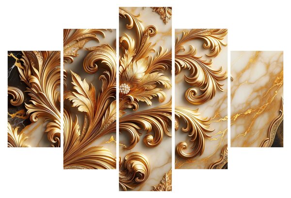 Obraz - Mramor so zlatom (150x105 cm)