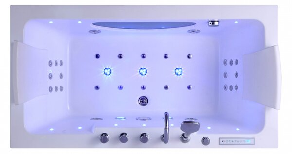 BPS-koupelny Hydromasážna vírivá vaňa Iris 933B 160x84 s ohrevom vody, biela