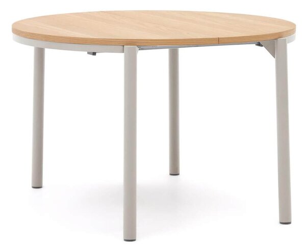 MUZZA Rozkladací jedálenský stôl tuiri Ø 120 (200) cm prírodný/biely
