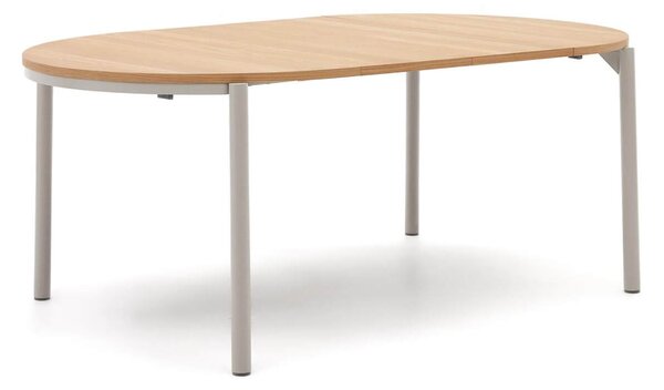 MUZZA Rozkladací jedálenský stôl tuiri Ø 120 (200) cm prírodný/biely