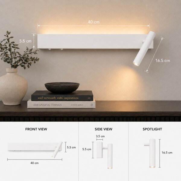 Brilagi - LED nástenné bodové svietidlo ARLIX LED/3W/230V + LED/7W biela CRI 90