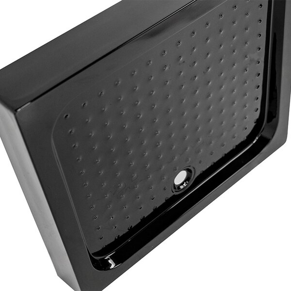 BPS-koupelny Obdĺžnikový sprchový kút KZ12A BL 90x80 čierna/transparent + vanička ST03E BL čierna