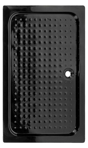 BPS-koupelny Obdĺžnikový sprchový kút KZ12B 100x80 chróm/transparent + vanička SXL03C BL čierna