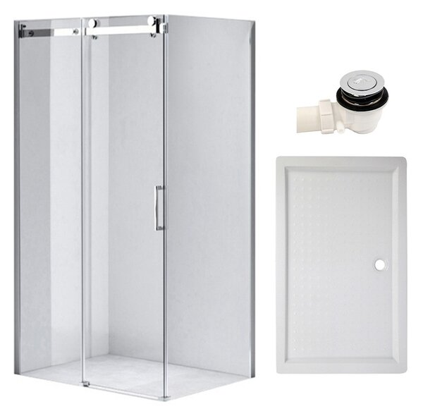 BPS-koupelny Obdĺžnikový sprchový kút KZ203C 120x80 chróm/transparent + vanička SXL03E biela