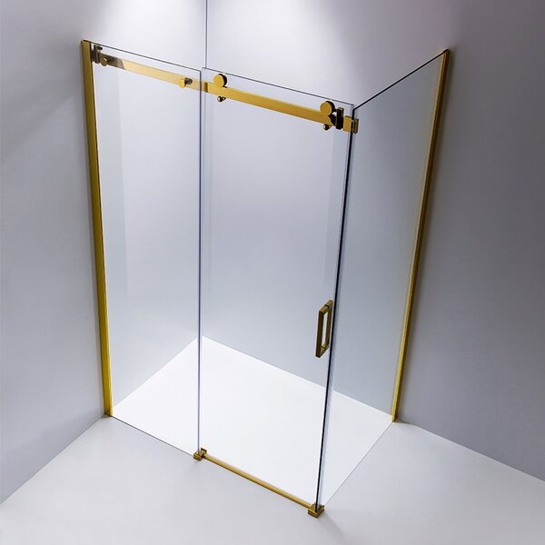 BPS-koupelny Obdĺžnikový sprchový kút KZ203B GL 110x80 zlatý/transparent - bez vaničky