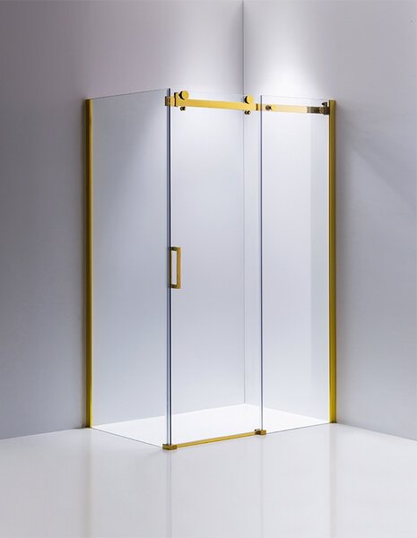 BPS-koupelny Obdĺžnikový sprchový kút KZ203B GL 110x80 zlatý/transparent - bez vaničky