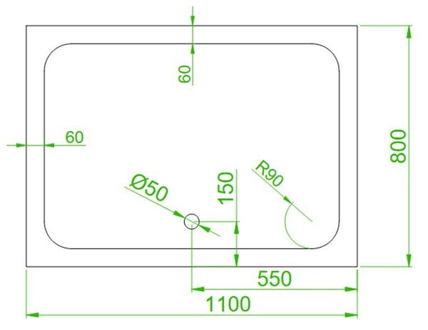 BPS-koupelny Obdĺžnikový sprchovací kút KZ103B 110x80 chróm/transparent + vanička SXL03D BL čierna
