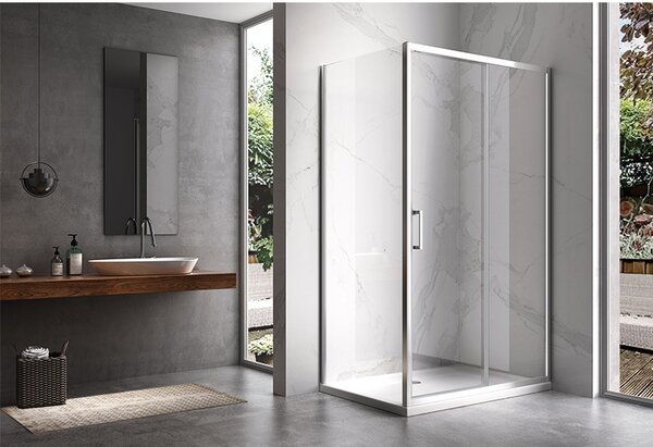 BPS-koupelny Obdĺžnikový sprchovací kút ZES KZ103 90x80 chróm/transparent - bez vaničky