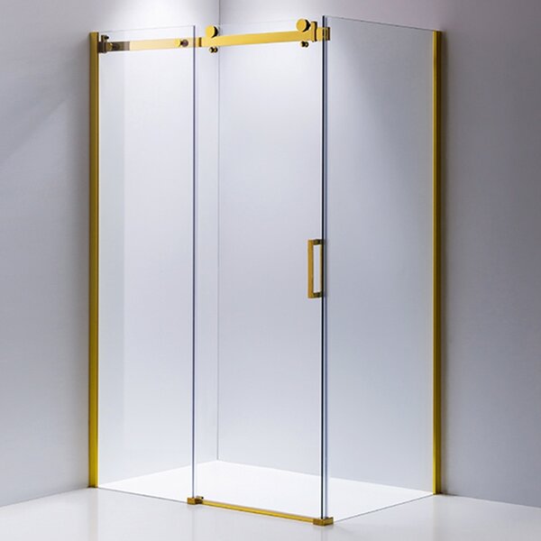 BPS-koupelny Obdĺžnikový sprchový kút KZ203B GL 110x80 zlatý/transparent - bez vaničky
