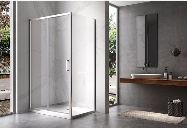 BPS-koupelny Obdĺžnikový sprchovací kút ZES KZ103 90x80 chróm/transparent - bez vaničky