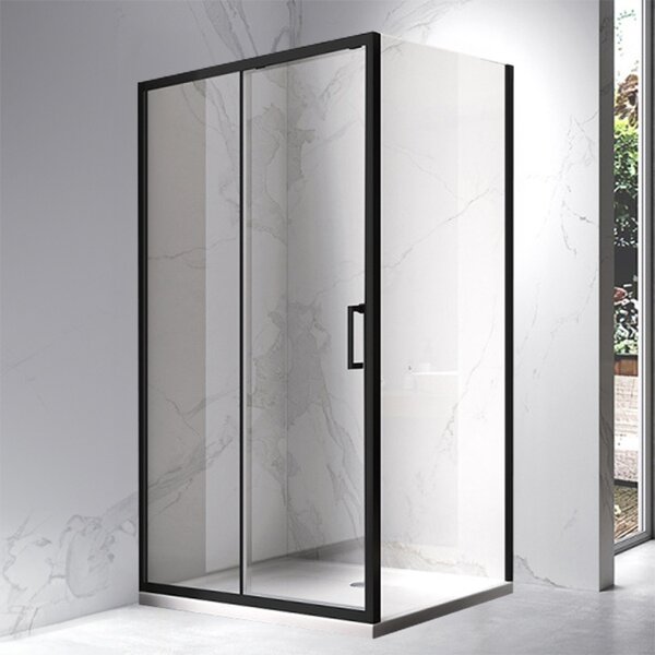 BPS-koupelny Obdĺžnikový sprchovací kút KZ103 BL 90x80 čierna/transparent + vanička SXL03B WH biela