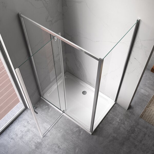 BPS-koupelny Obdĺžnikový sprchový kút ZES KZ06D 120x80 chróm/transparent - bez vaničky