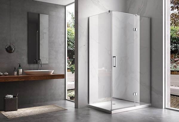 BPS-koupelny Obdĺžnikový sprchovací kút KZ02A 90x80 chróm/transparent - bez vaničky