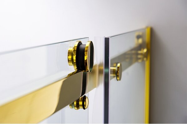 BPS-koupelny Obdĺžnikový sprchový kút KZ203B GL 110x80 zlatý/transparent - bez vaničky