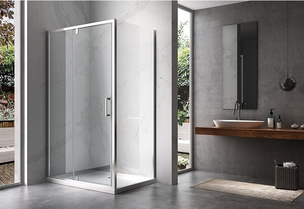 BPS-koupelny Obdĺžnikový sprchový kút ZES KZ06D 120x80 chróm/transparent - bez vaničky