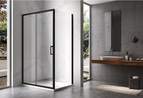 BPS-koupelny Obdĺžnikový sprchovací kút ZES KZ103 BL 90x80 čierna/transparent - bez vaničky