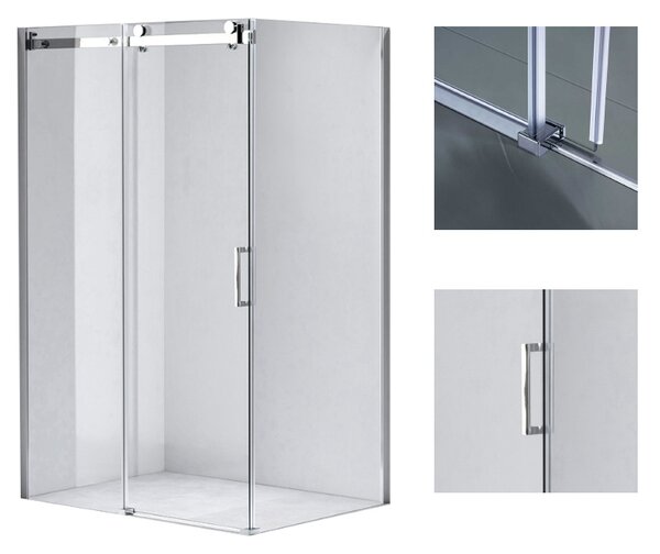 BPS-koupelny Obdĺžnikový sprchový kút ZES KZ203B 110x80 chróm/transparent - bez vaničky
