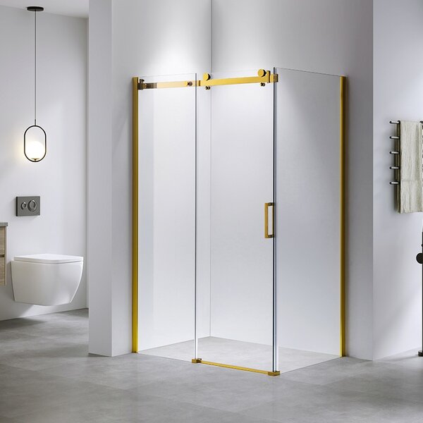 BPS-koupelny Obdĺžnikový sprchovací kút KZ203A GL 100x80 zlatá/transparent - bez vaničky