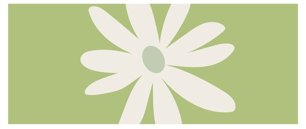 Obraz - Hippies, zelené kvety N⁰2 (120x50 cm)