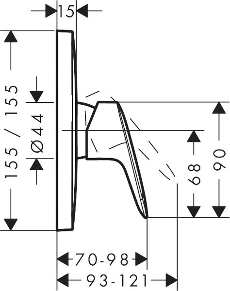 Hansgrohe Logis - Sprchová batéria pod omietku, čierna matná 71605670