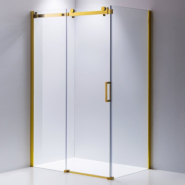 BPS-koupelny Obdĺžnikový sprchovací kút KZ203A GL 100x80 zlatá/transparent - bez vaničky