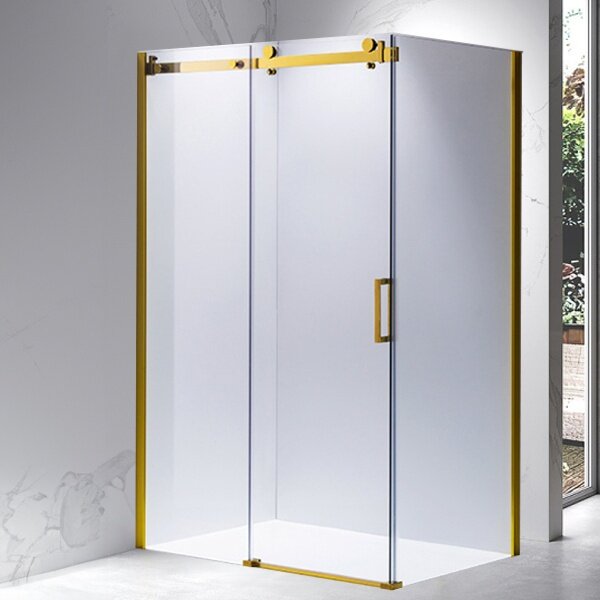 BPS-koupelny Obdĺžnikový sprchovací kút KZ203A GL 100x80 zlatá/transparent - bez vaničky