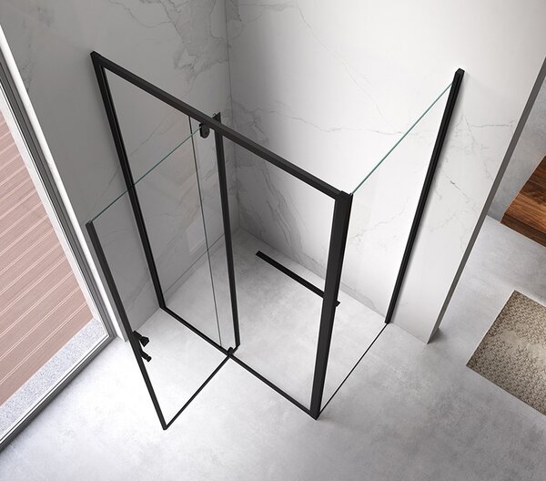 BPS-koupelny Obdĺžnikový sprchovací kút KZ06C BL 110x80 čierna/transparent - bez vaničky