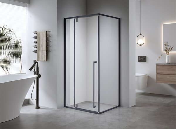BPS-koupelny Obdĺžnikový sprchový kút BS12A 100x80 čierna/transparent - bez vaničky