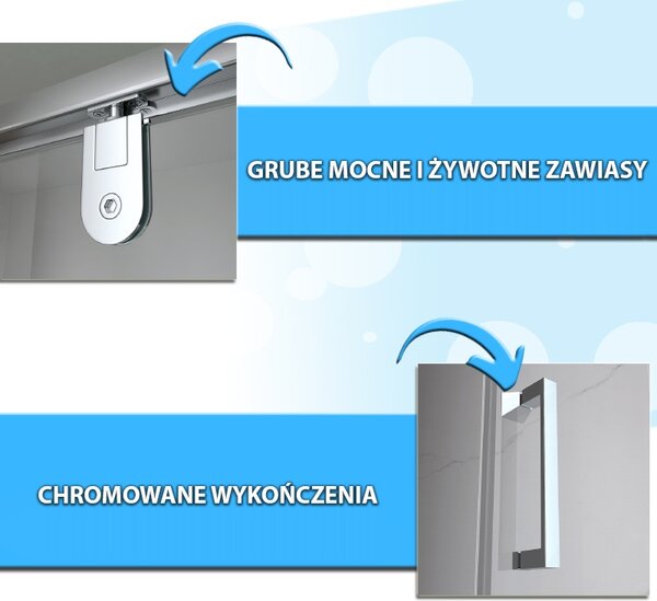 BPS-koupelny Obdĺžnikový sprchovací kút KZ06C BL 110x80 čierna/transparent - bez vaničky
