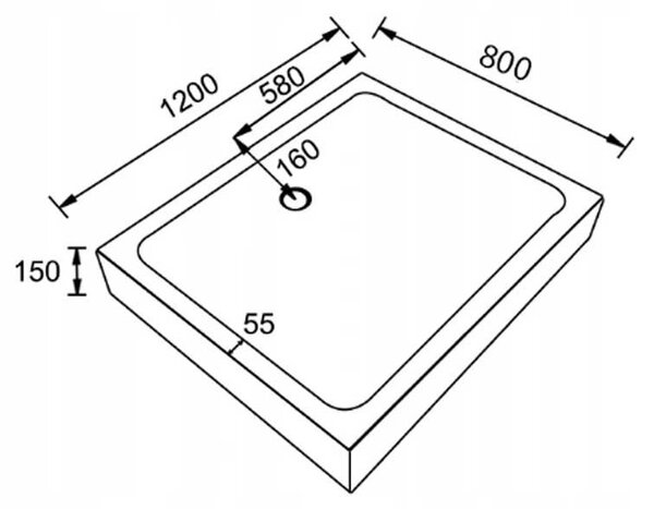 BPS-koupelny Obdĺžnikový sprchový kút KZ103C 120x80 chróm/transparent + vanička SXL03E biela