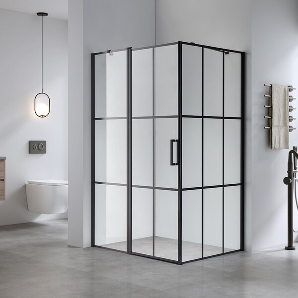 BPS-koupelny Obdĺžnikový sprchový kút BS03B BL 110x90 čierna/transparent - bez vaničky
